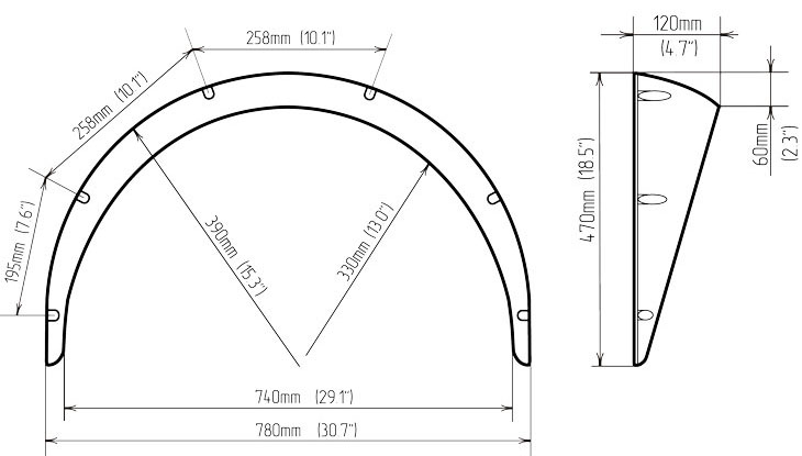 Classic Arch Extensions - 120 mm (Fender Flares)