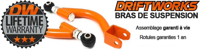 Biellettes Grand Angle Driftworks Geomaster pour S13, S14, S15, Z32, Skyline